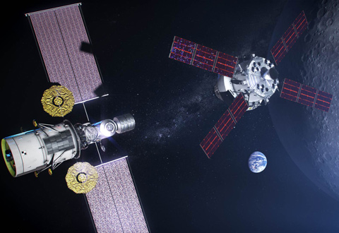 Graphic of satellites in space